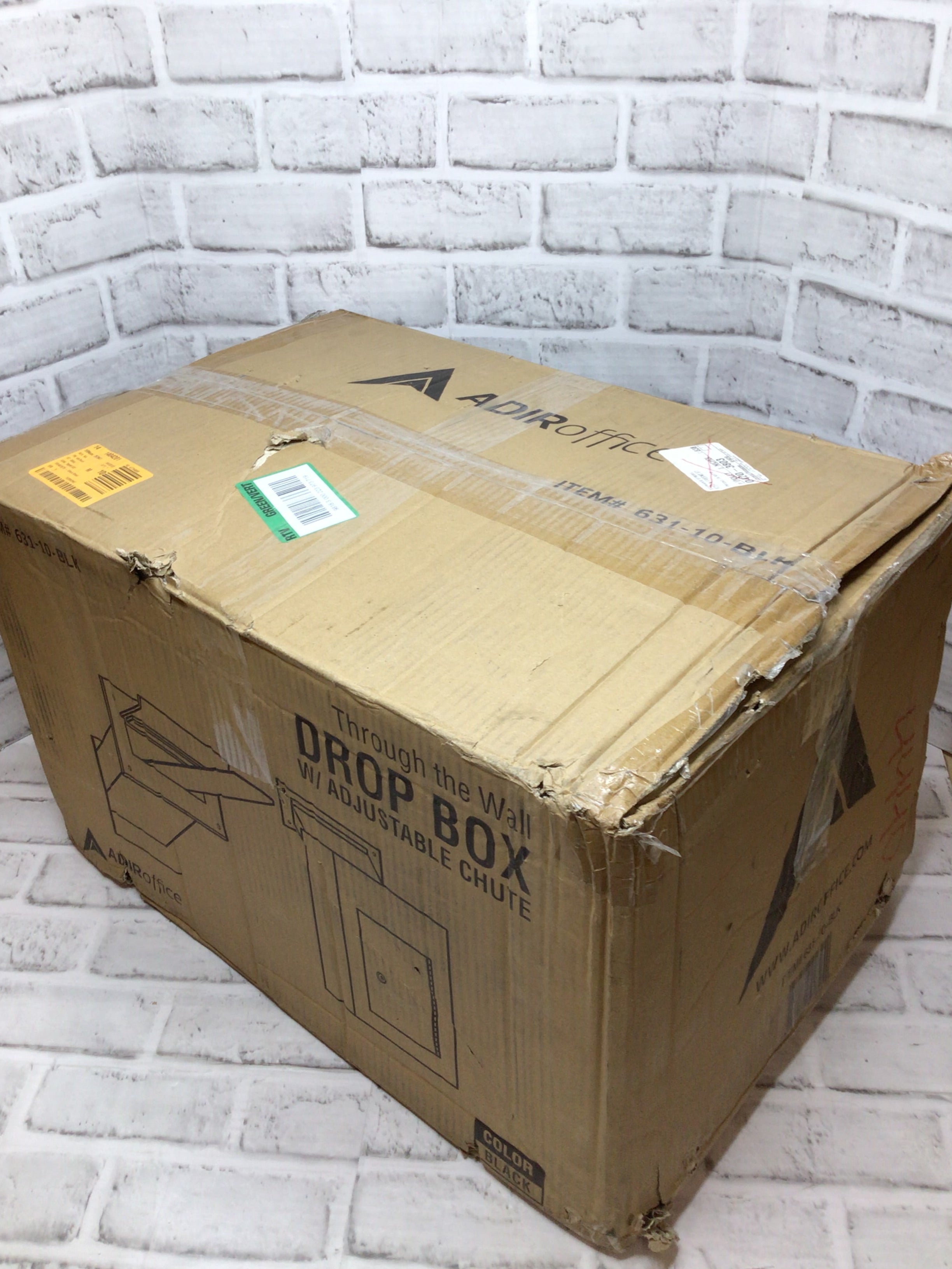 AdirOffice Through The Wall Drop Box Safe Black (631-10-BLK) **OPEN BOX - READ** (8103912669422)